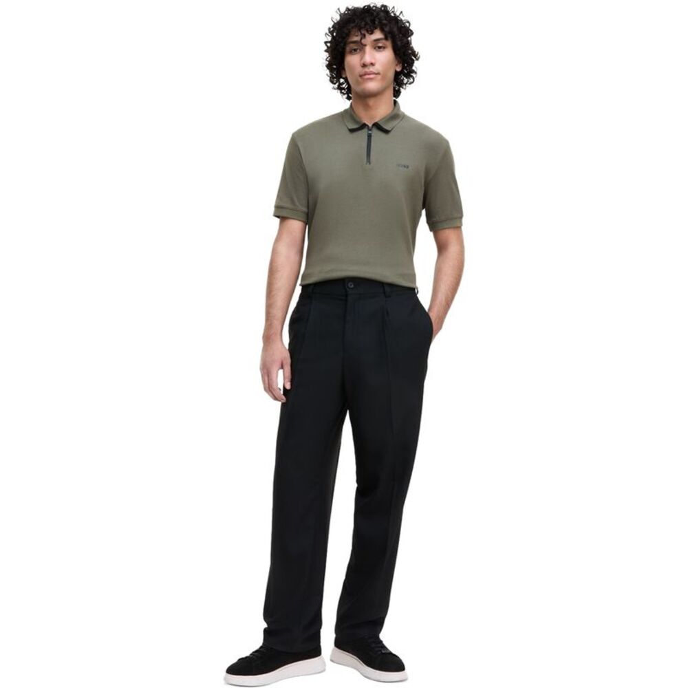 Hugo Boss Mens Modern-Fit Straight Leg Casual Pants, Black, 32W x 32L, DM